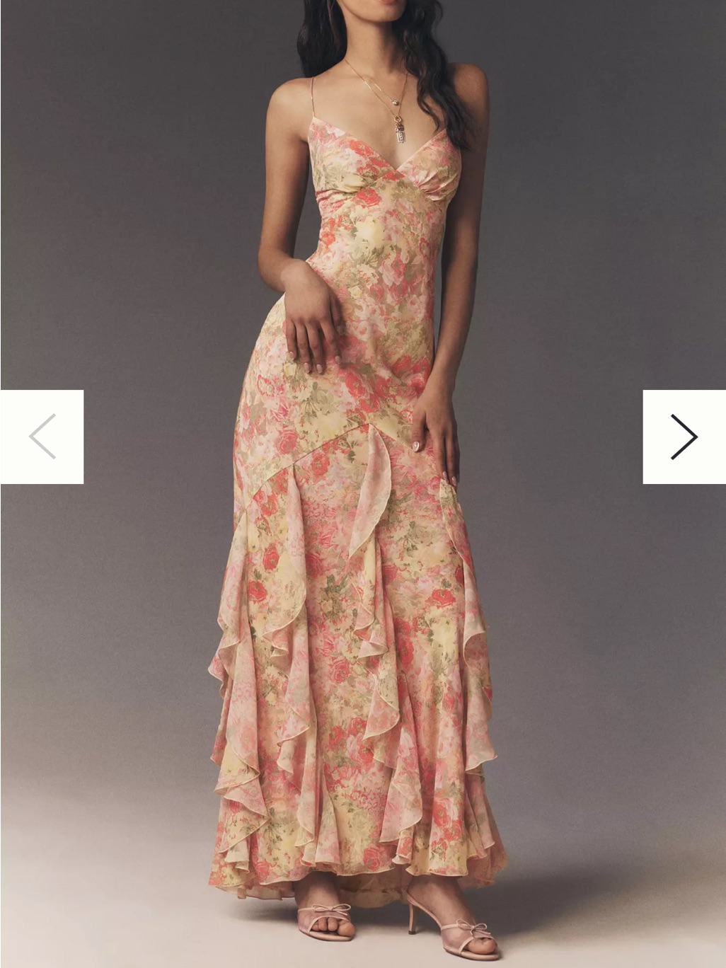 For Love & Lemons Elea Ruffled Maxi Dress